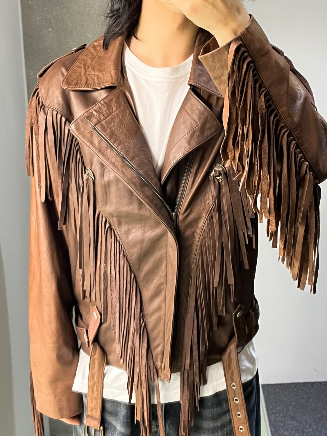 시어스 카우보이 프린지 레더 자켓 상품이미지1