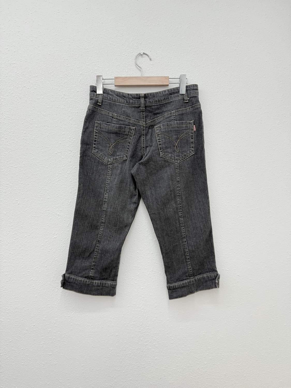 빈티지 블랙 포켓 디테일 카프리 팬츠 상품이미지6