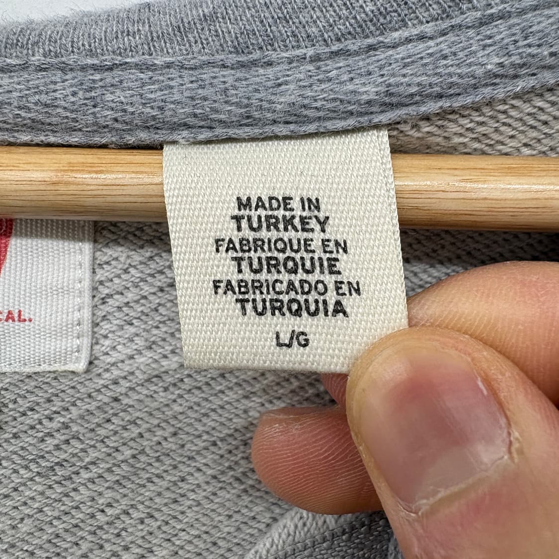 리바이스 로고 그레이 후드집업 남L 상품이미지6