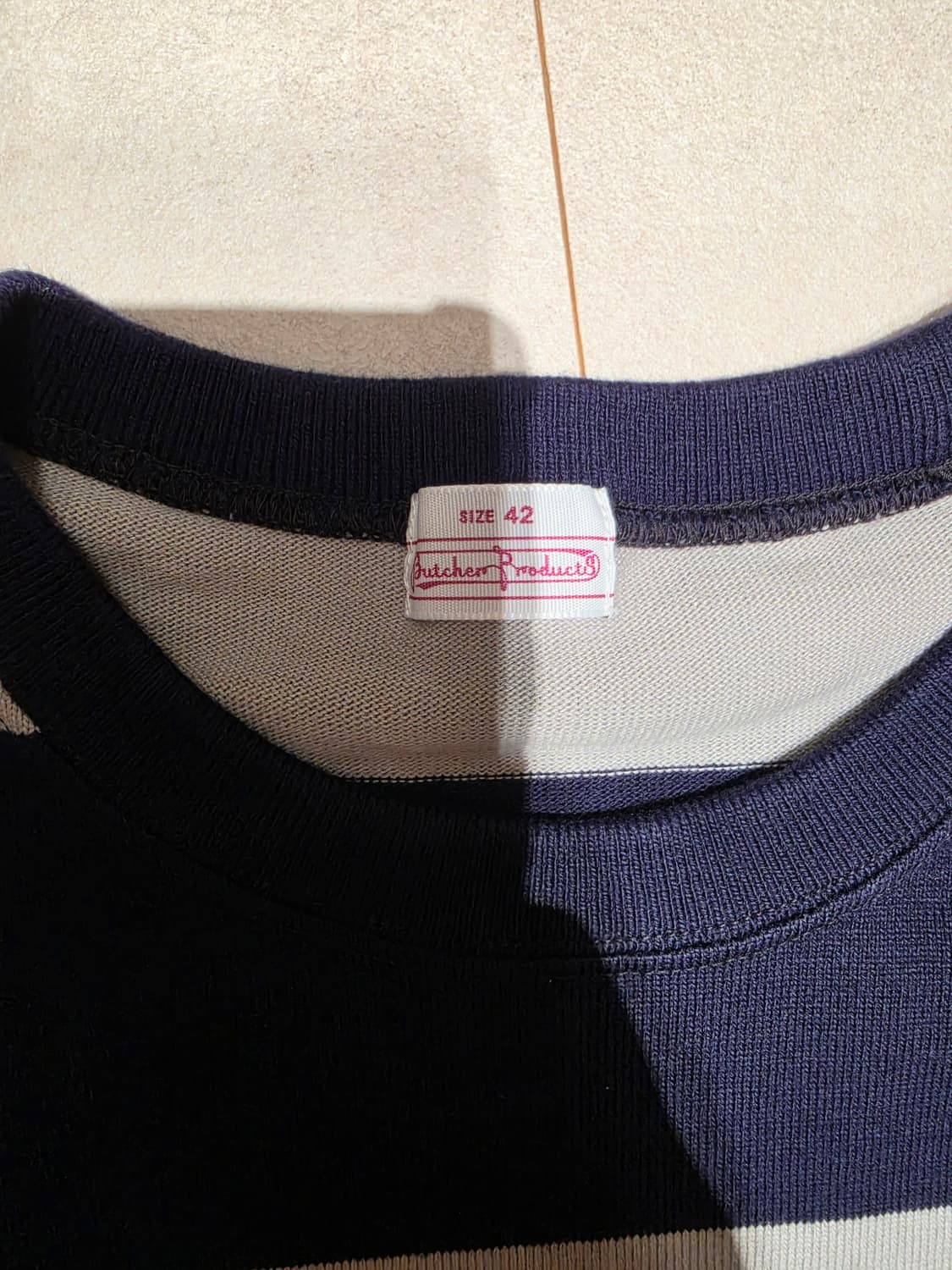 엣라코WIDESTRIPEDTEESHIRT GRAY-NAVY 상품이미지2