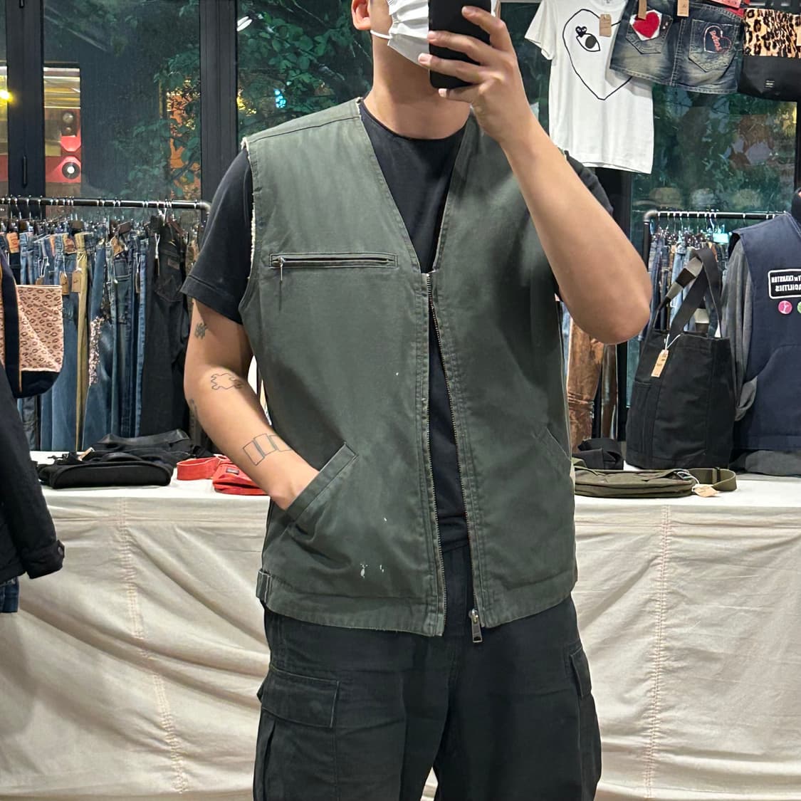 L) CABELAS USA 덕캔버스 워크웨어 셰르파 조끼 베스트 상품이미지10