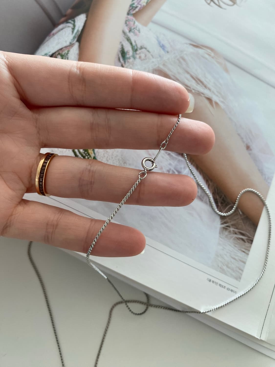 에메랄드그린 큐빅 롱 목걸이 상품이미지5