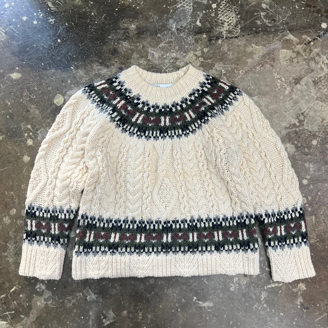 S) ZARA 자라 노르딕 니트 스웨터 케이블 니트 스웨터 상품이미지2