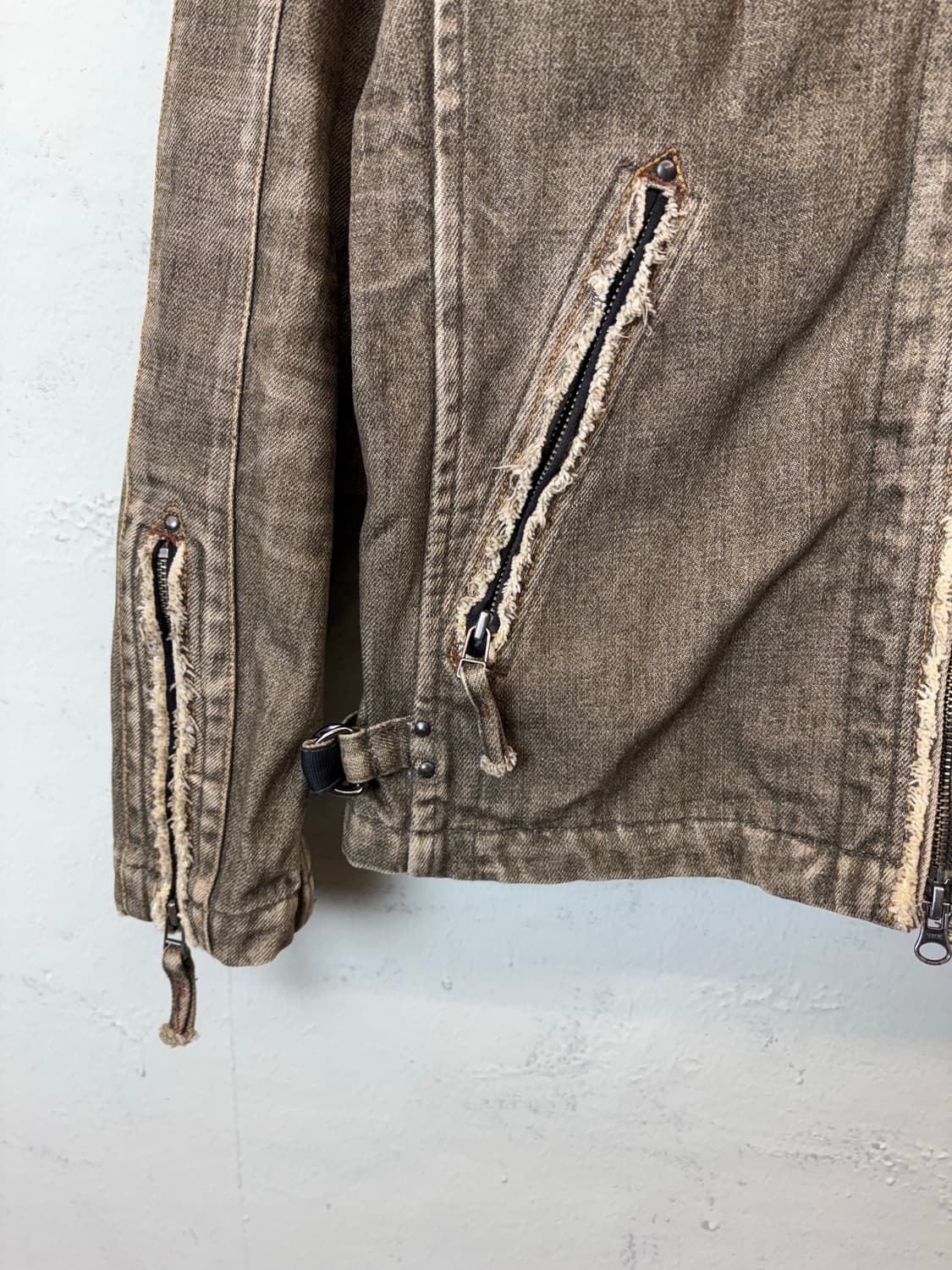 니콜클럽 빈티지 워시드 바이커 자켓 상품이미지5