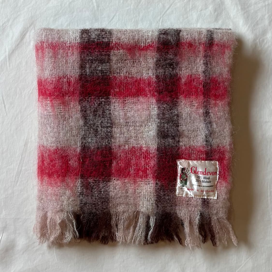 90s 스코틀랜드 Glendevon 울 모헤어 블랭킷 상품이미지1