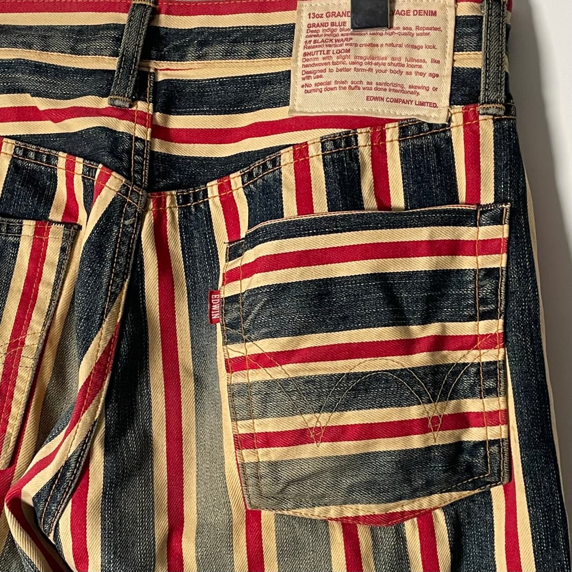 에드윈 505ss4 멀티 스트라이프 부츠컷 데님팬츠 (onp.03)   상품이미지5