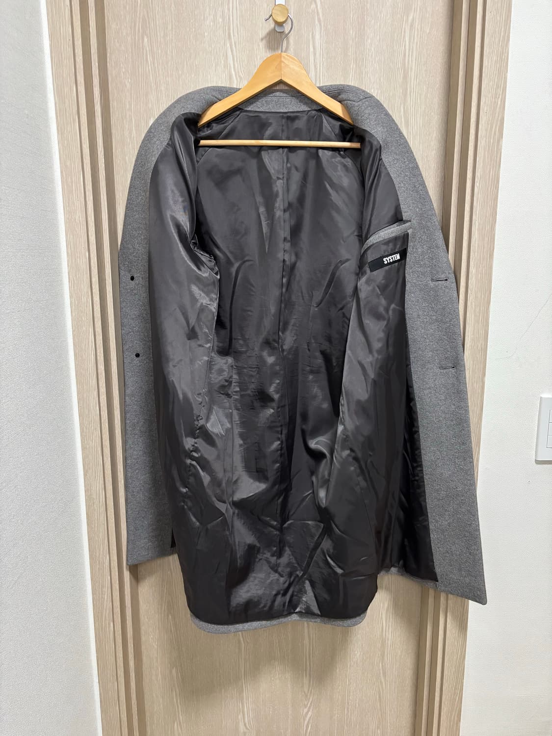 시스템옴므 싱글 울코트95~100/그레이 상품이미지3