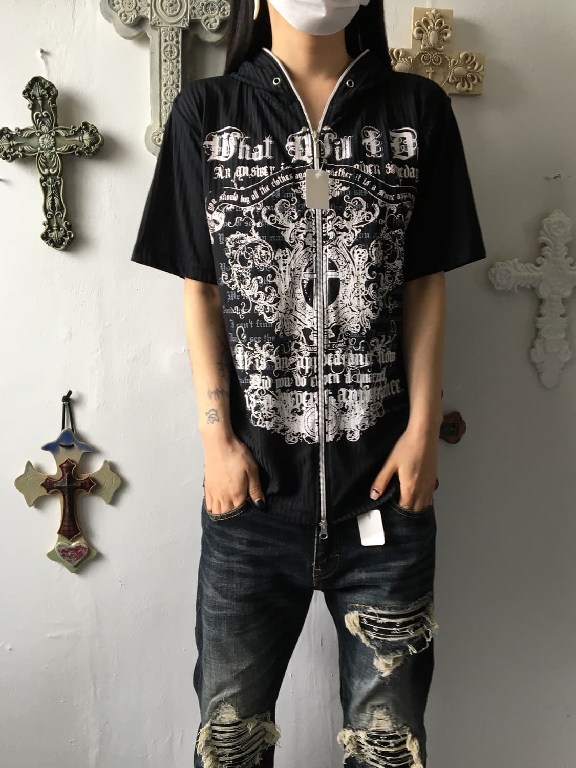 Printing point hood zip up 상품이미지7