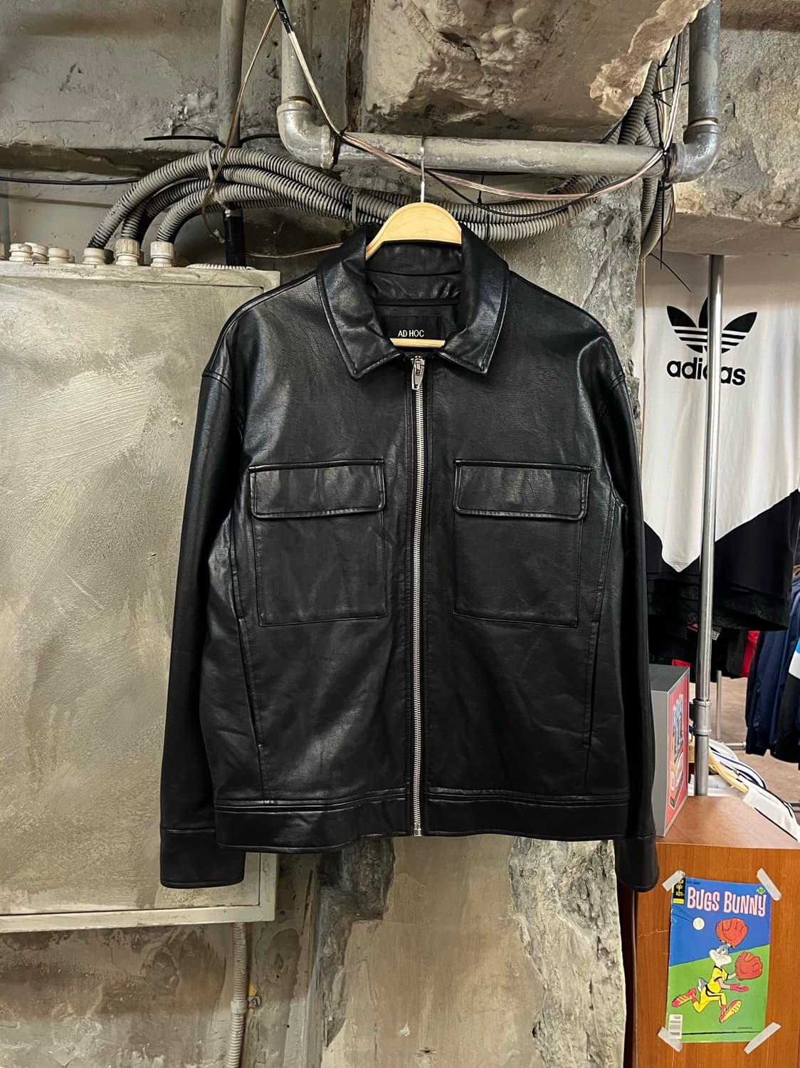 빈티지 가죽 레더 자켓 블랙 100 #csz2849 상품이미지1