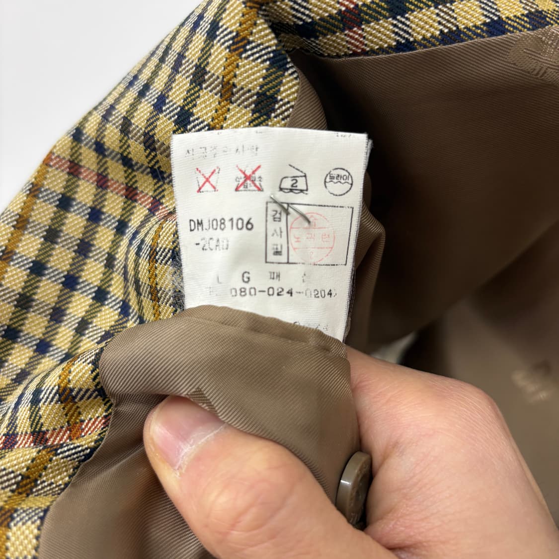 닥스 체크무늬 블레이저 자켓 남성 XL 상품이미지7