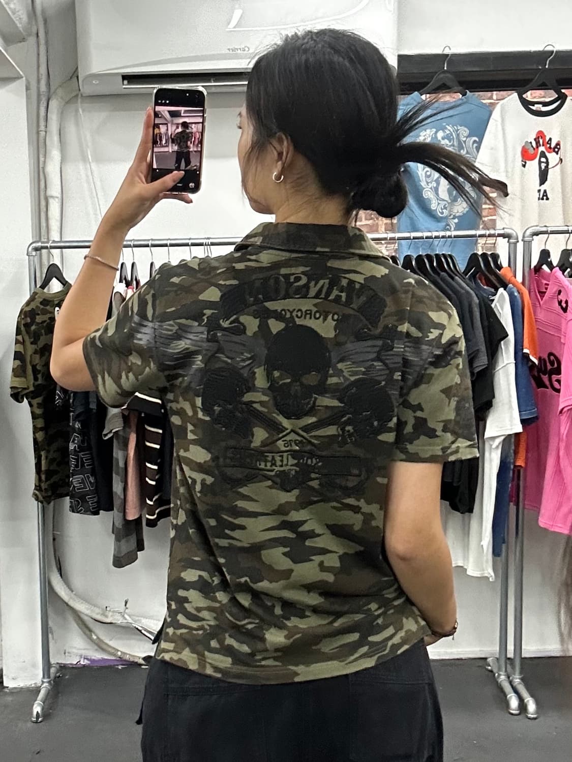 밴슨 레더 카모 카라 티셔츠 상품이미지1