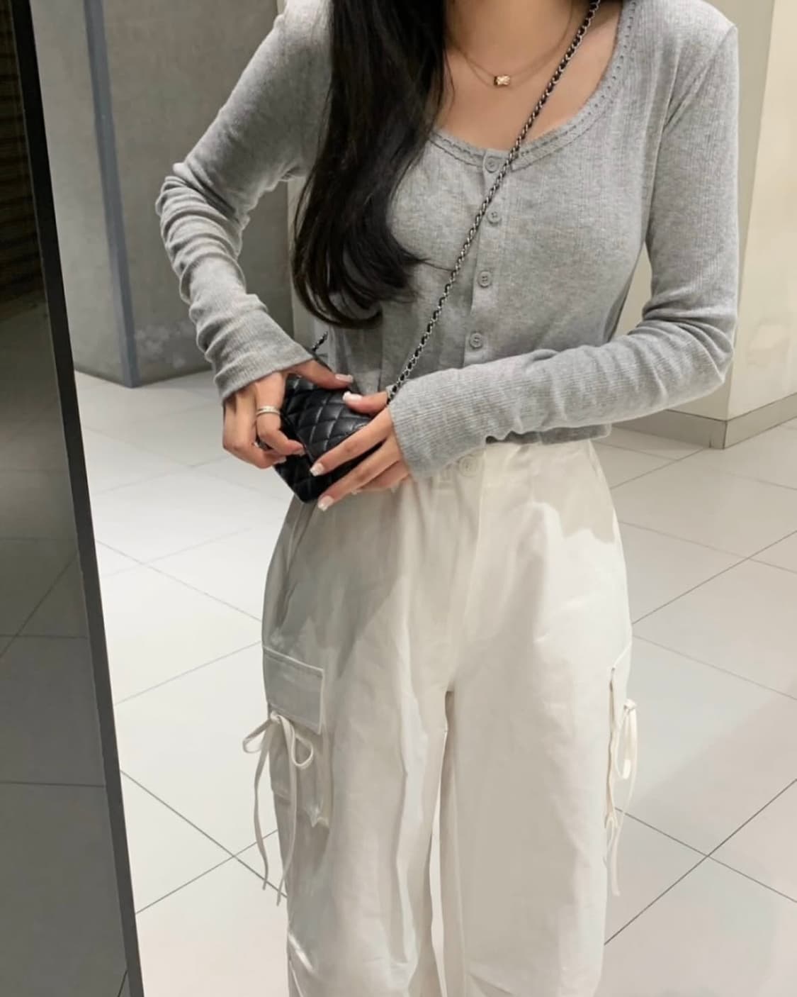 원가9만 베르니마켓 리본카고팬츠 아이보리 정현마켓 상품이미지2