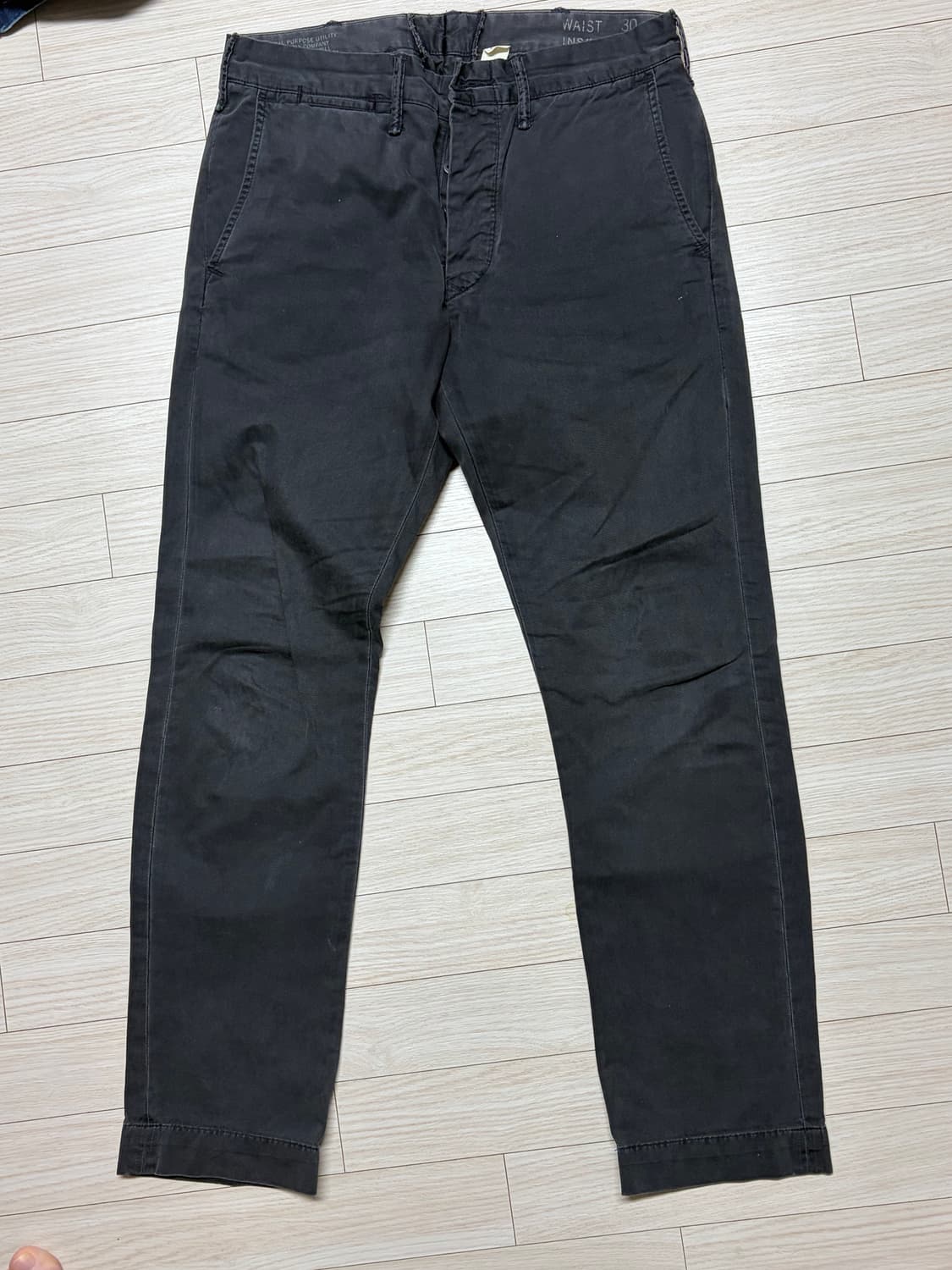 RRL 가먼트다이 블랙 오피서스치노 (슬림핏)  상품이미지1