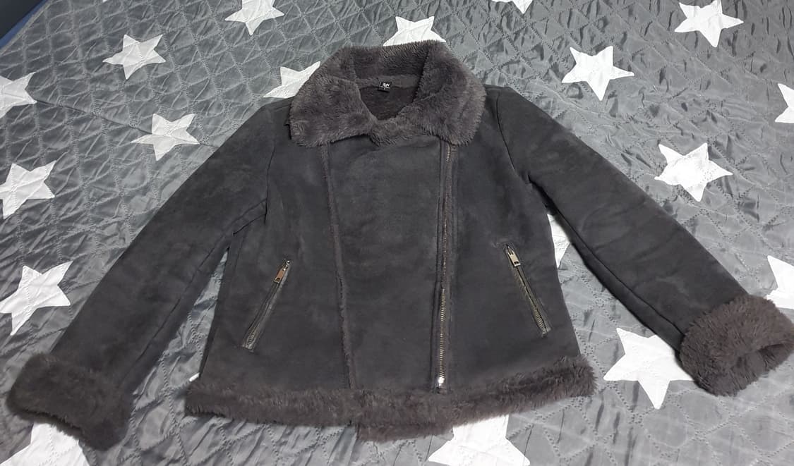 ZEN 스웨이드 사선지퍼 무스탕 모카브라운 (F) 상품이미지1