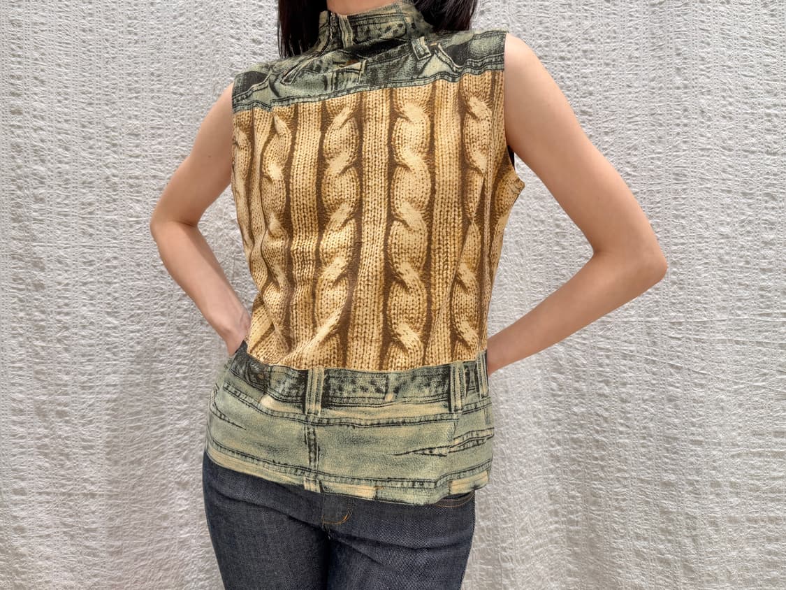 printing zip detail sleeveless 상품이미지6