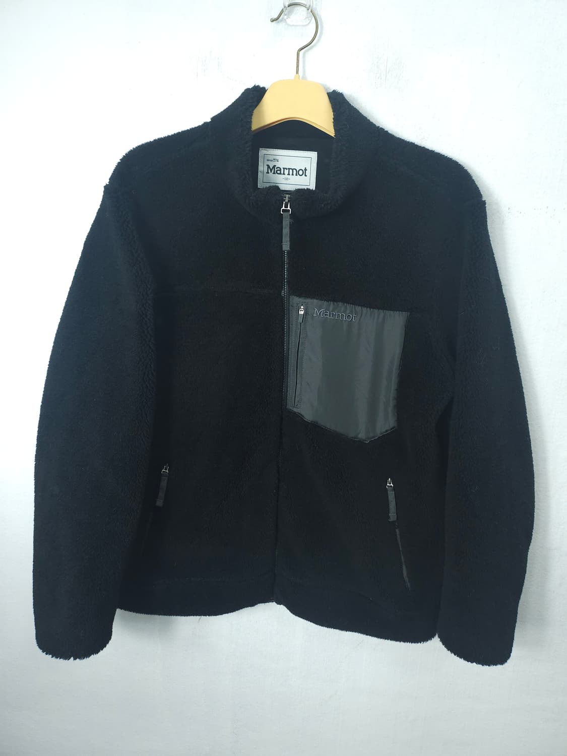 마모트 블랙 플리스 뽀글이집업 자켓 100 L 상품이미지1