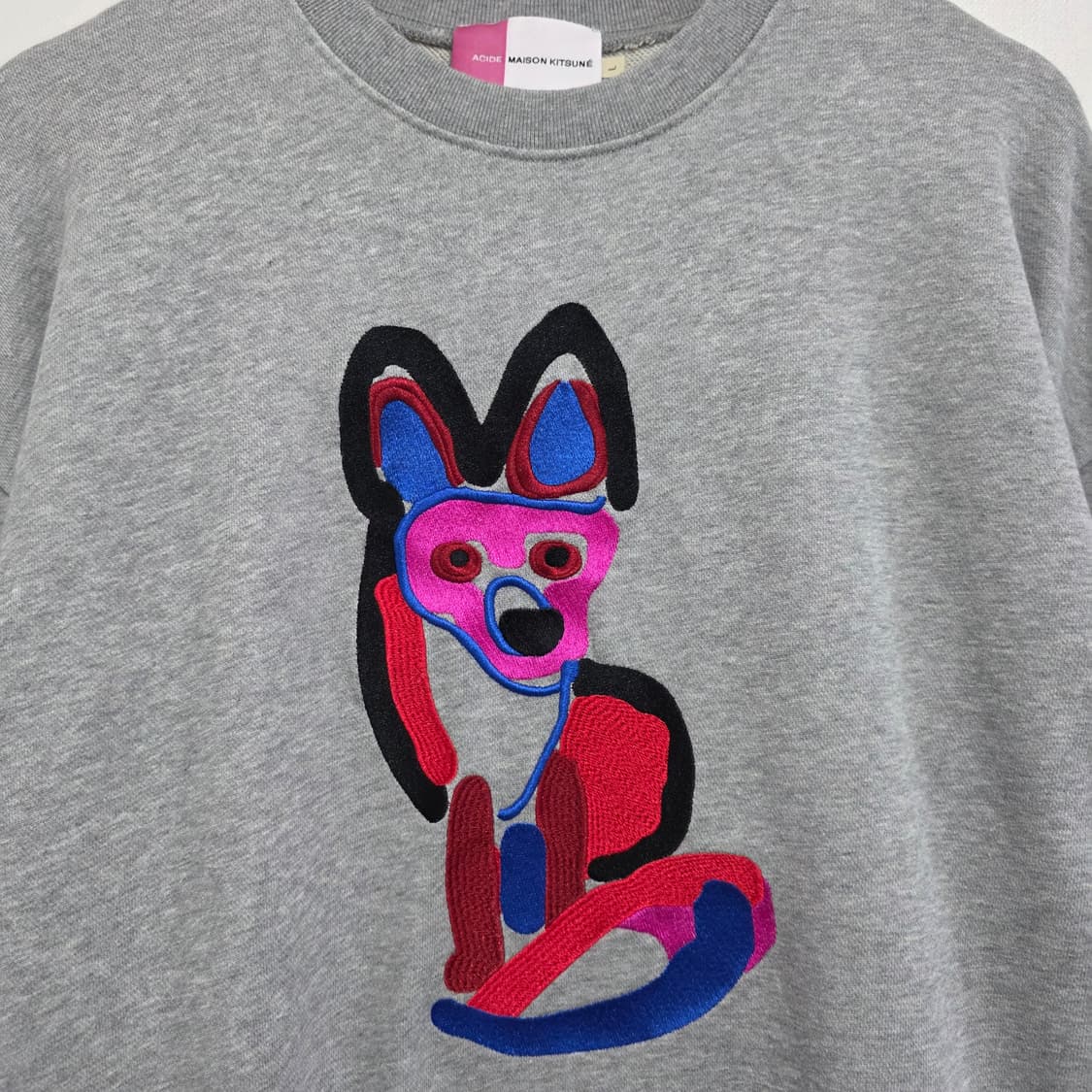 L) 메종키츠네 ACIDE 빅 자수로고 맨투맨 그레이 상품이미지2