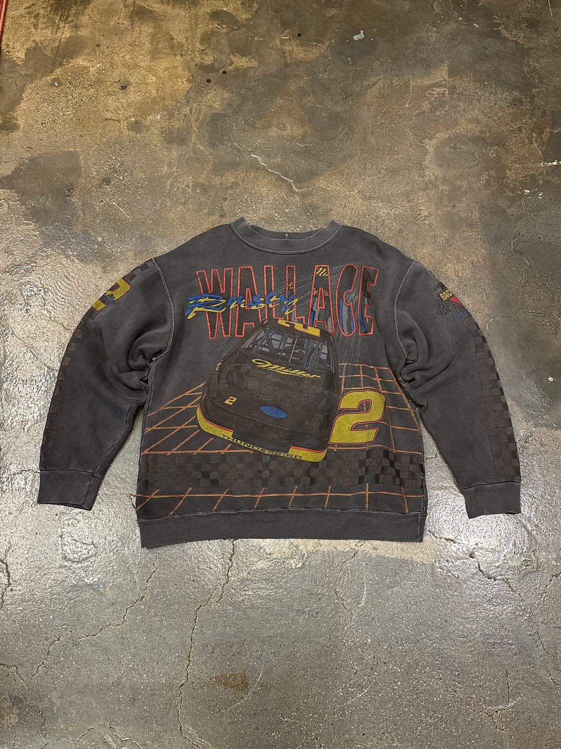 Vintage NASCAR 레이싱 스웻셔츠 맨투맨 L 상품이미지1