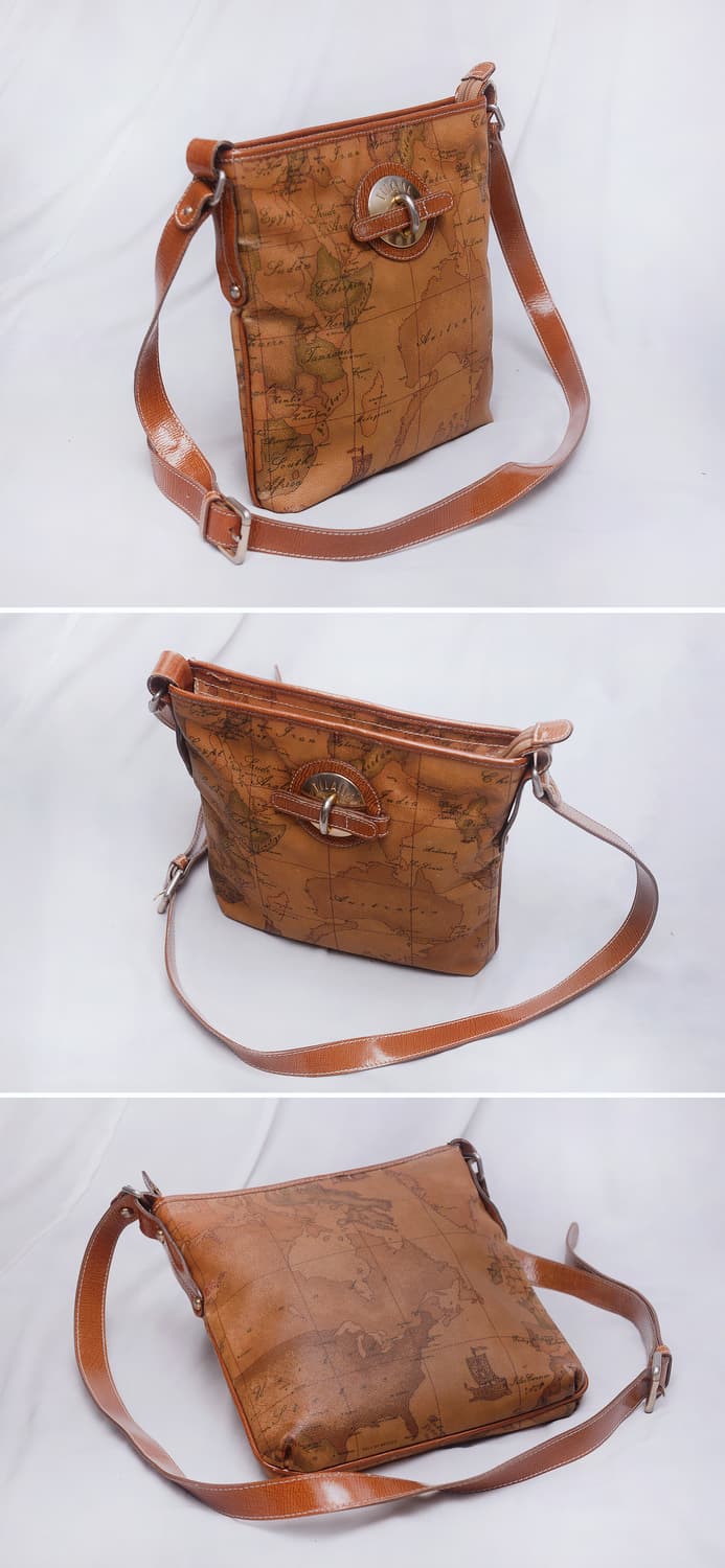 프리마 클라쎄 (Made in italy) 시그니쳐 고지도 플랫 크로스백 상품이미지4