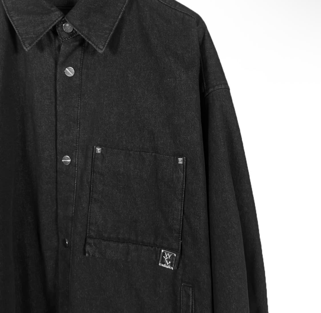 [48] 우영미 남성 패디드 오버사이즈 포켓 데님 셔츠 자켓 블랙 상품이미지4