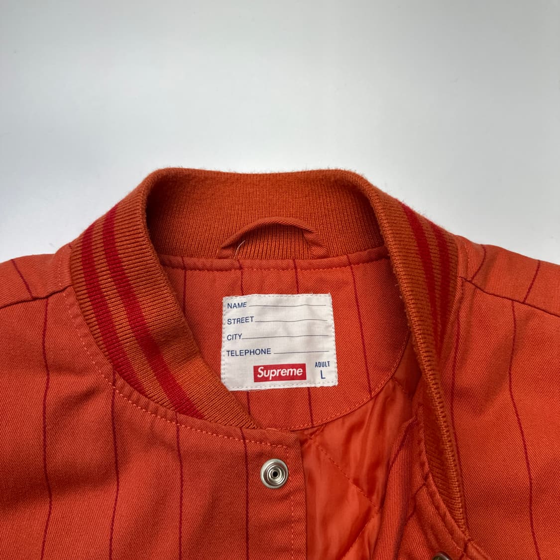 SUPREME 19SS Pinstripe 슈프림 바시티 자켓 상품이미지4