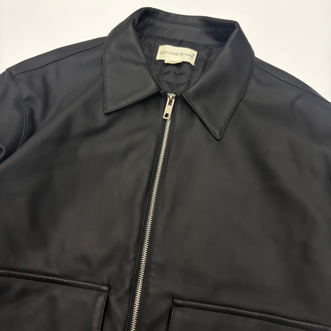 LAFUDGE STORE 라퍼지스토어 버핑 레더 블랙 자켓 L 상품이미지2