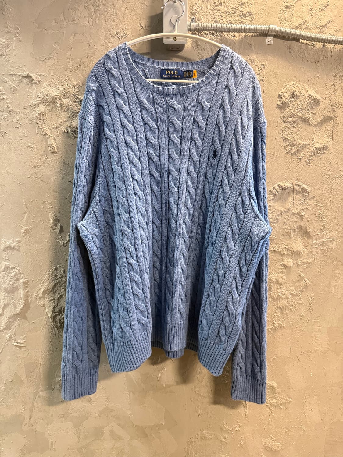 XXL 폴로 랄프로렌 POLO 케이블 니트 코튼 스웨터 블루 상품이미지1