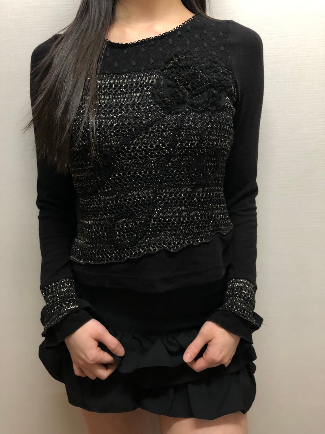 빈티지 블랙 오리엔탈 탑 상품이미지2