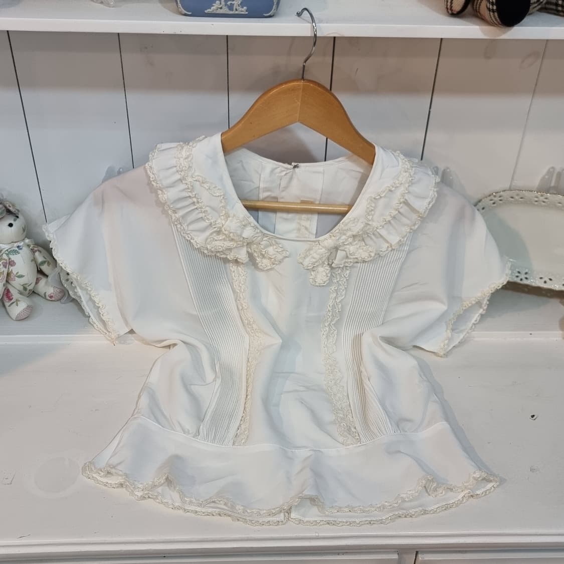 레이스 프릴 블라우스 상품이미지7