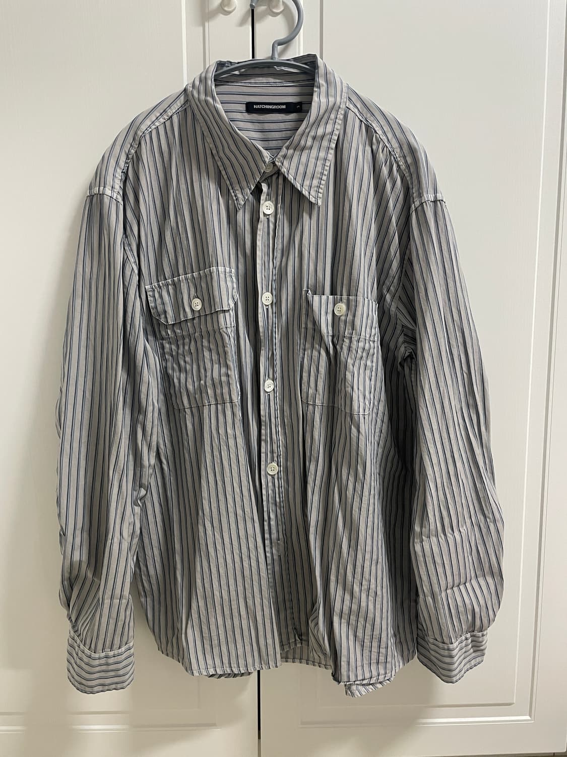 해칭룸 셔츠 2Pk Shirt Long Dobby Stripe Dyed 상품이미지2