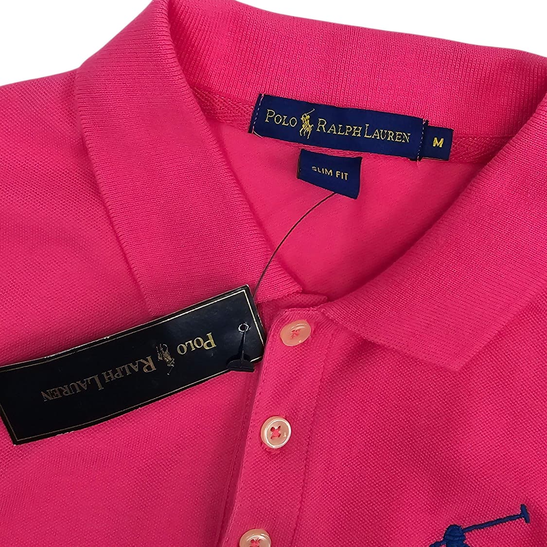 M POLO 폴로 랄프로렌 빅포니 슬림 피케 셔츠 핑크 상품이미지2