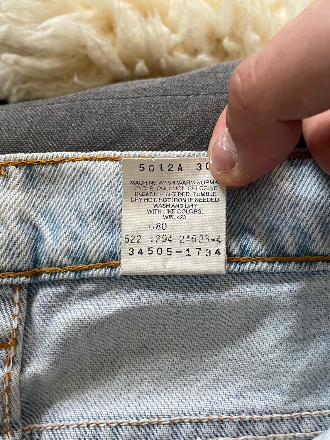 리바이스 505 연청 데님 반바지(오렌지탭) 상품이미지4