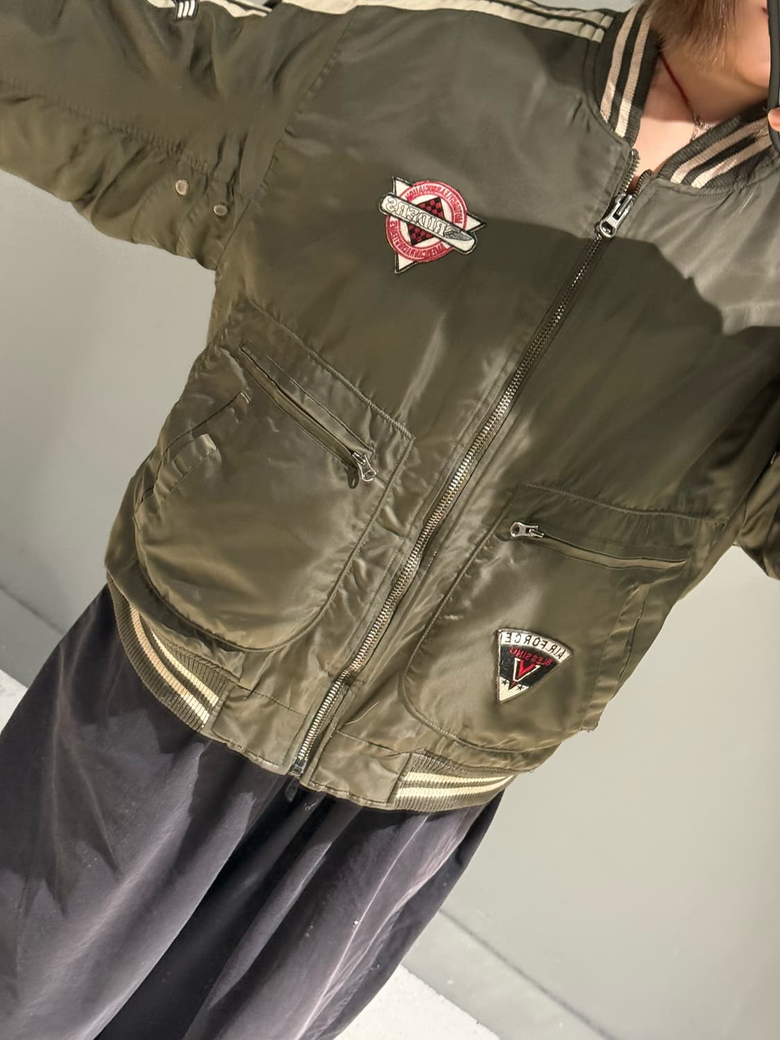 patch point line detail flight jumper 상품이미지4