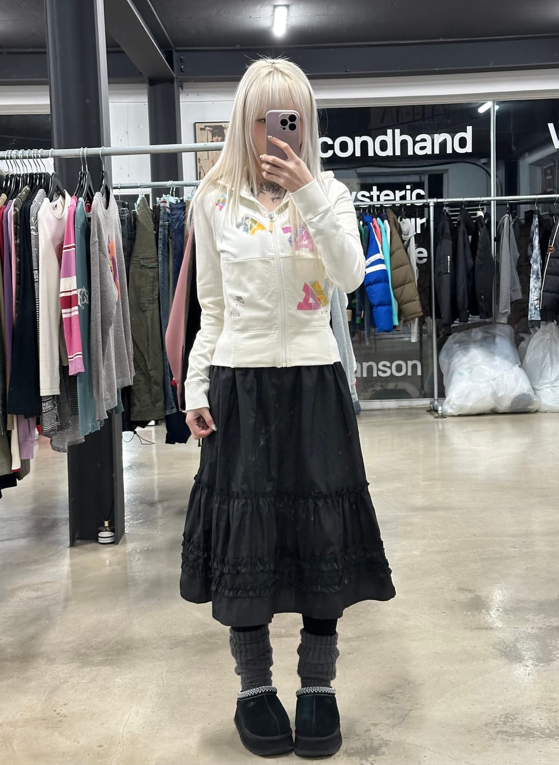 나이키 여성 화이트 후드 집업 상품이미지2