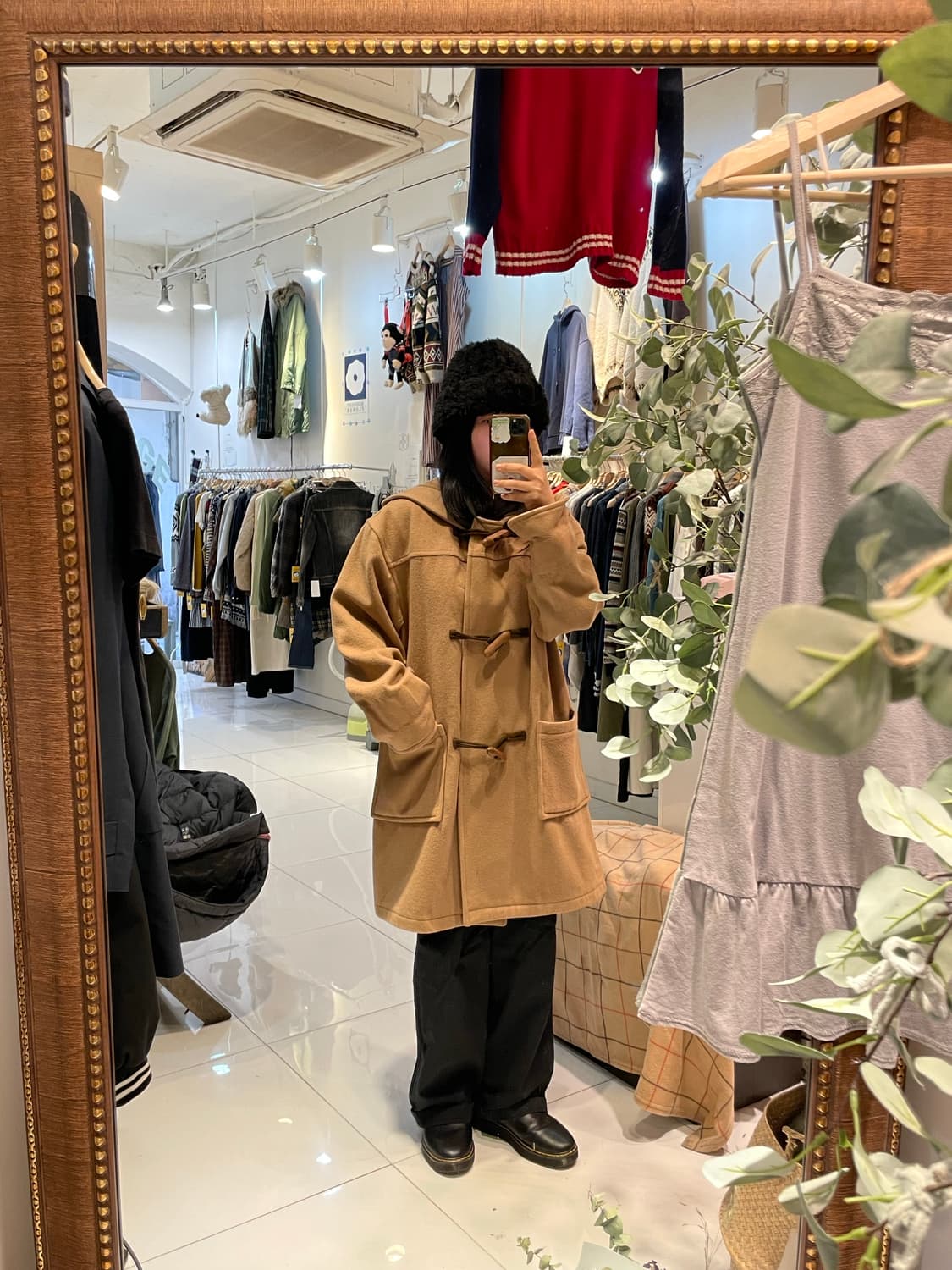 일본빈티지 우드버튼 오버핏 떡볶이코트 상품이미지1