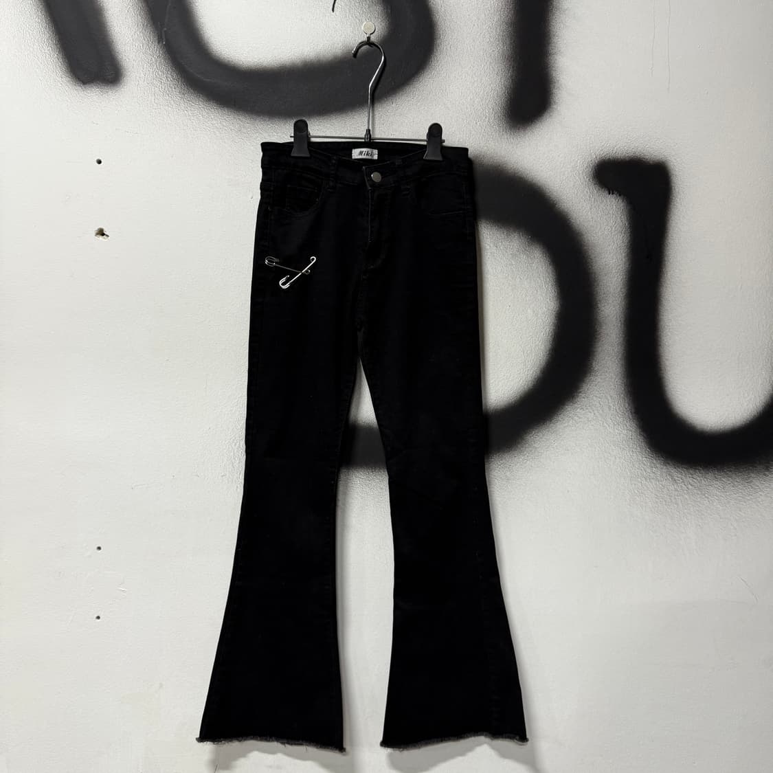 VTG 빈티지 클립 디테일 와이드 부츠컷 흑청 데님 팬츠 상품이미지1