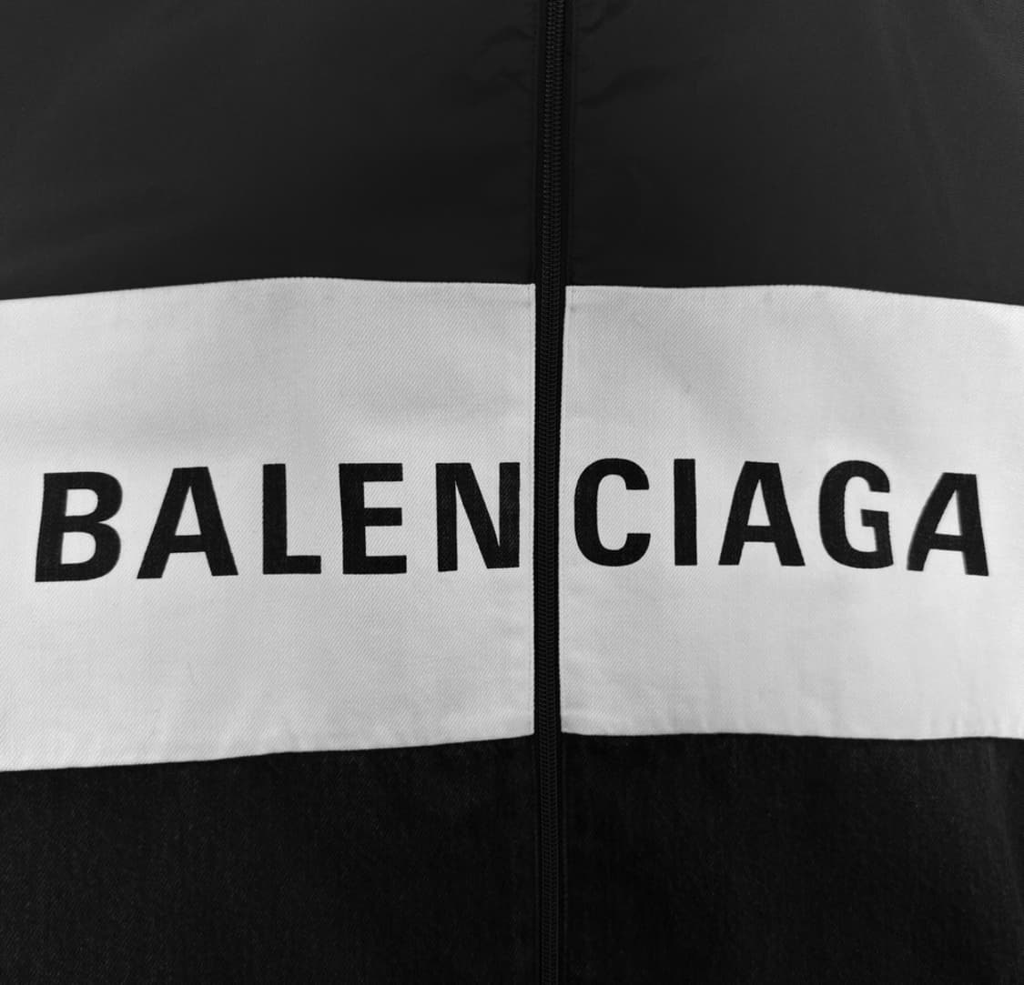 [36] 발렌시아가 남성 데님 포플린 집업 바람막이 자켓 블랙 상품이미지4