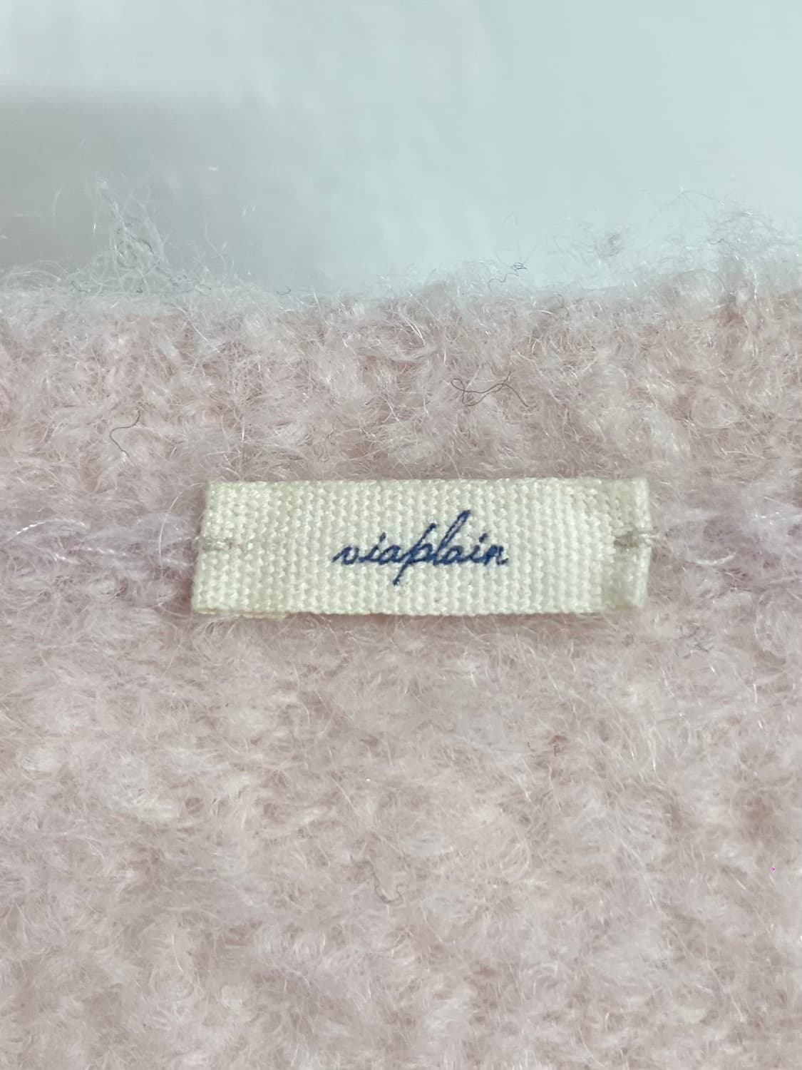 비아플레인 파스텔핑크 알파카 가디건 (on.606) 상품이미지5