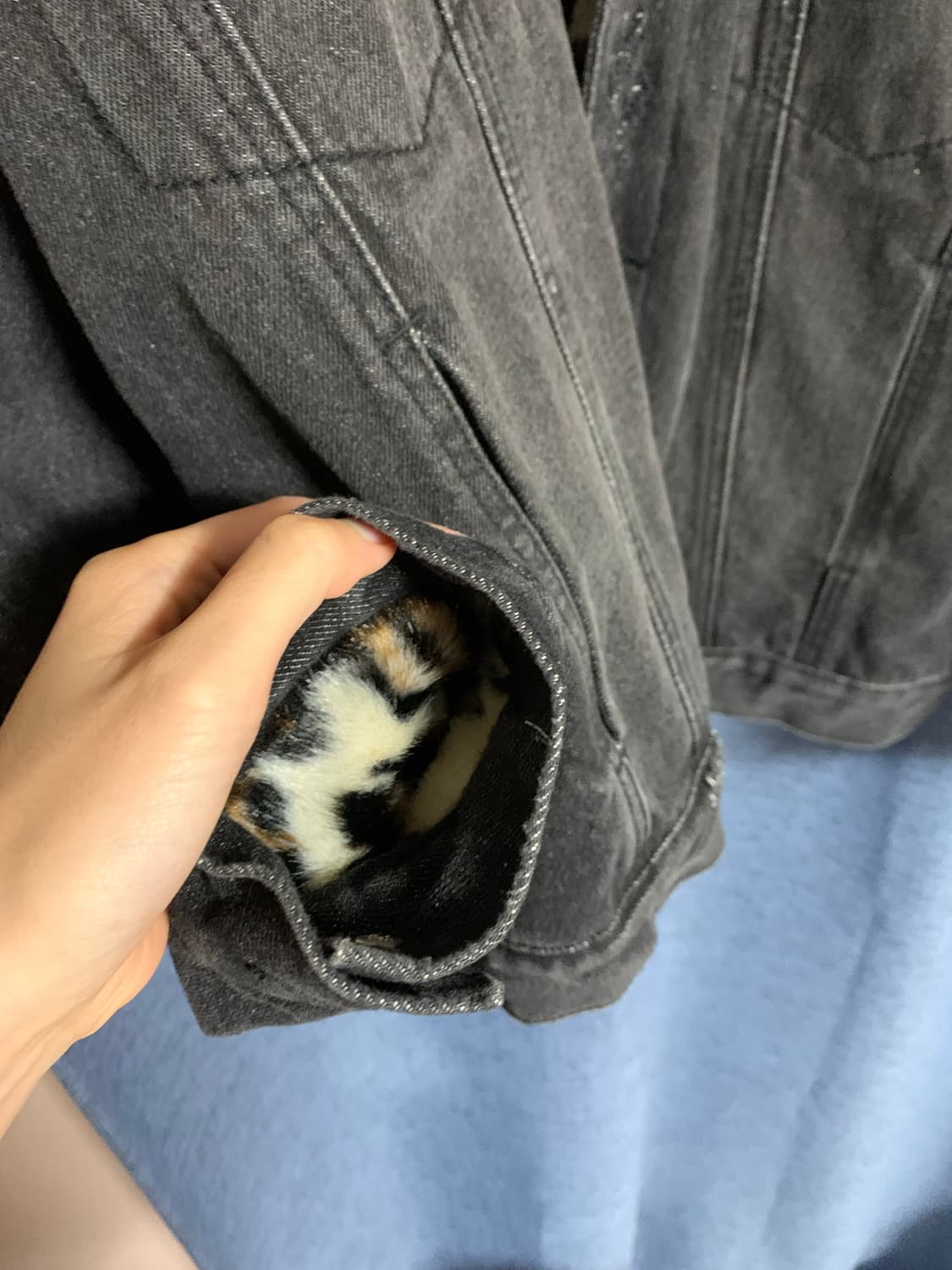 SJYP 레오파드 퍼 데님자켓 M사이즈 상품이미지5