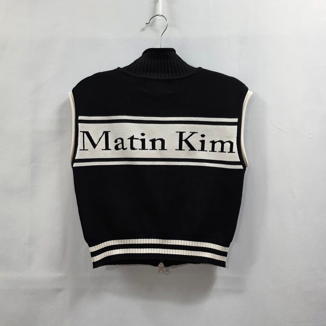 1634 [Matin Kim 마뗑킴 하이넥 니트 집업 베스트 S 상품이미지2