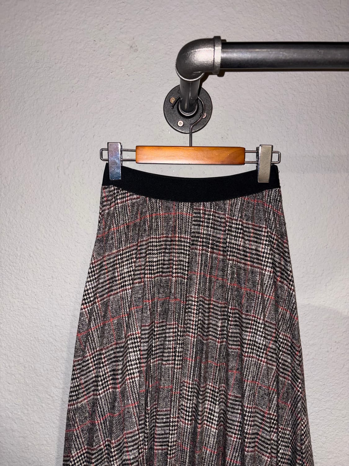 빈티지 샤 체크 플리츠 롱스커트 상품이미지6