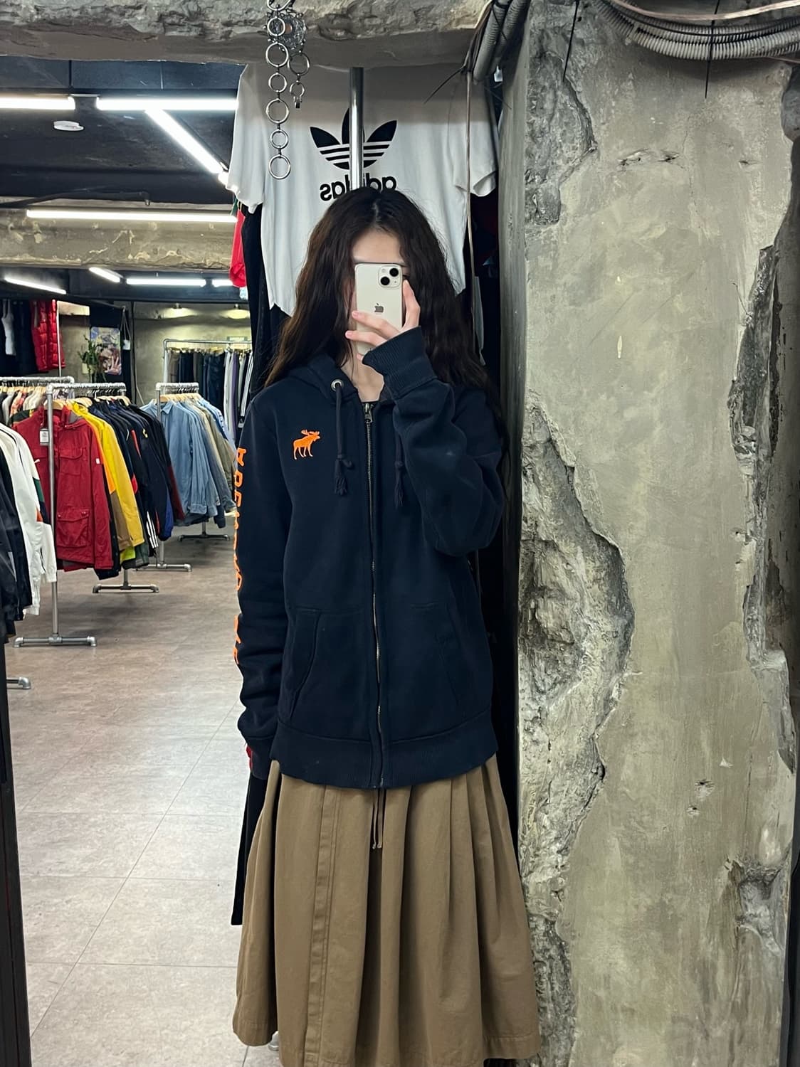 아베크롬비 기모 후드집업 네이비 L #csz2336 상품이미지2