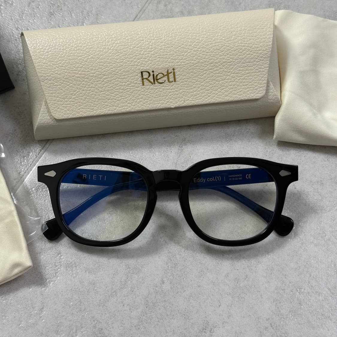 리에티 EDDY col.1 black 51사이즈 뿔테안경 새제품 상품이미지1