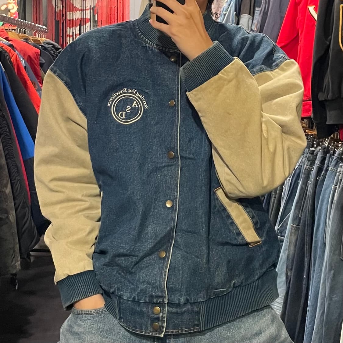 [IM] VTG 빈티지 데님 바시티 자켓 상품이미지1