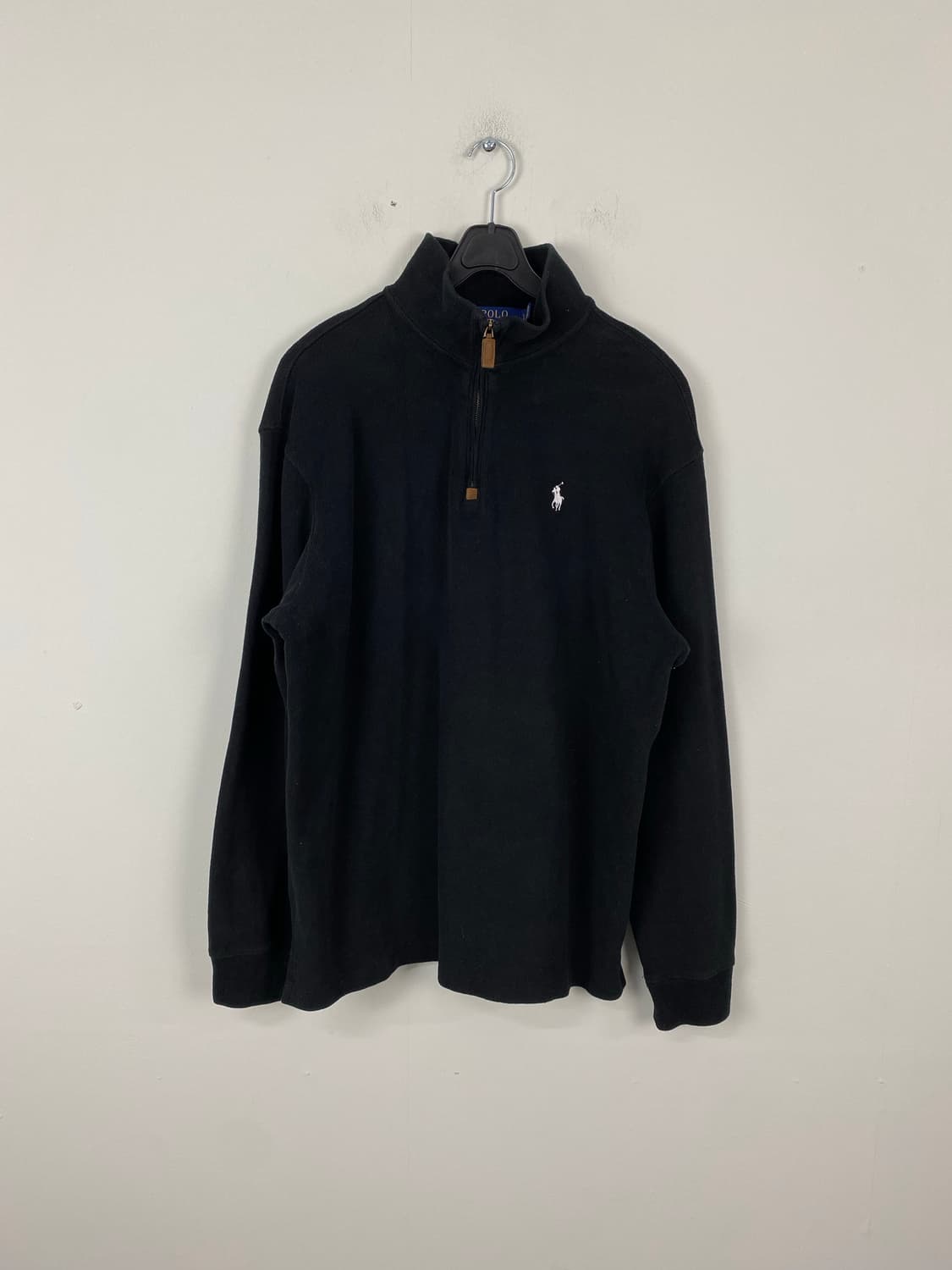 폴로 랄프로렌 블랙 하프집업 화이트 포니 L 상품이미지1