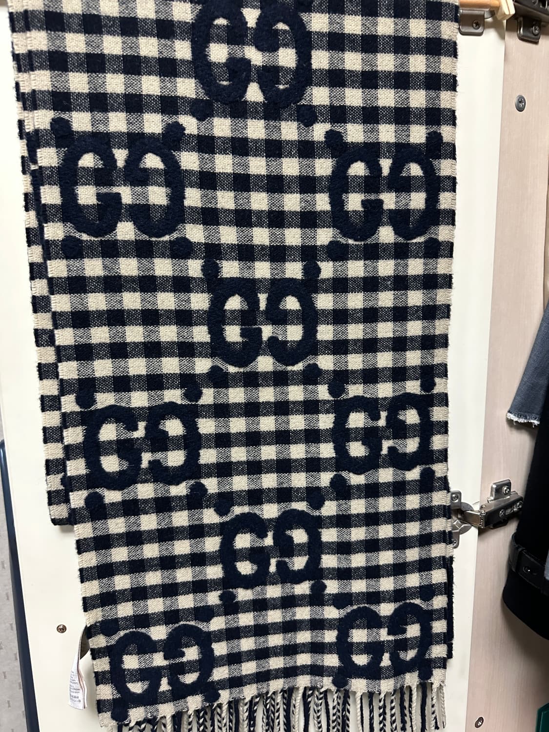 구찌 GG 체크 울 머플러 정품 상품이미지3