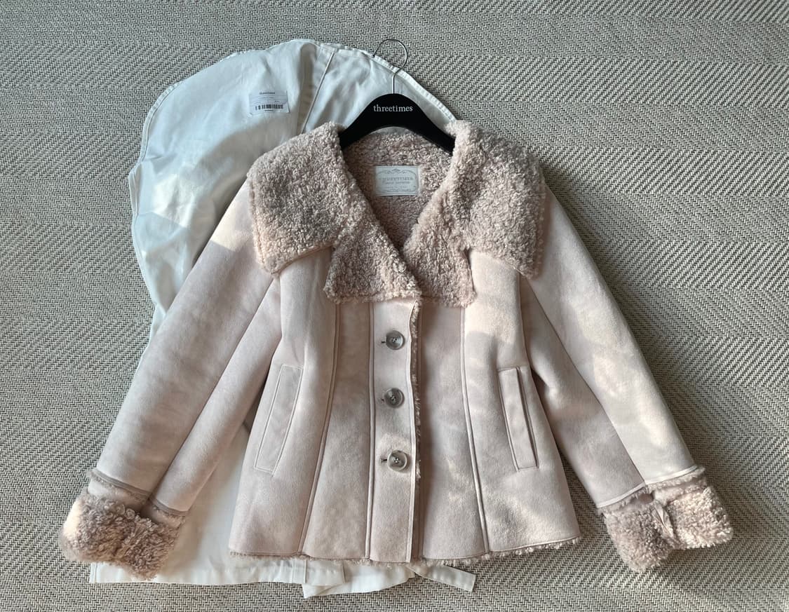 쓰리타임즈 이자벨라 퍼 코트 핑크  상품이미지2