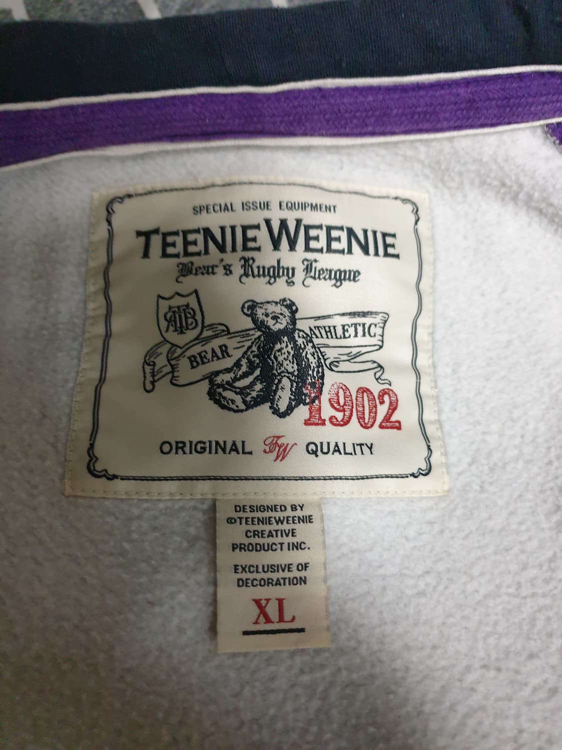 티니위니 빈티지 테디베어 로고 배색 기모 후드짚업 (XL) 상품이미지3