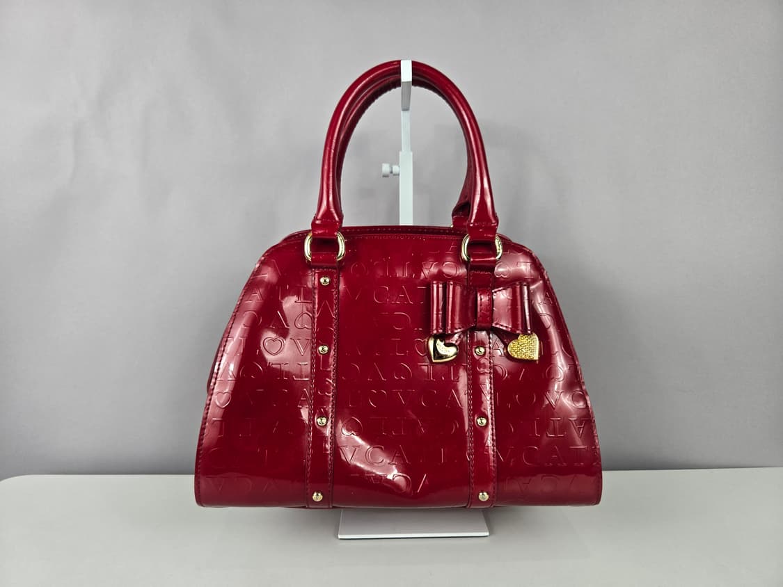 LOVCAT 러브캣 페이던트 애나멜 하트 리본 토트백 가방 정품 상품이미지1