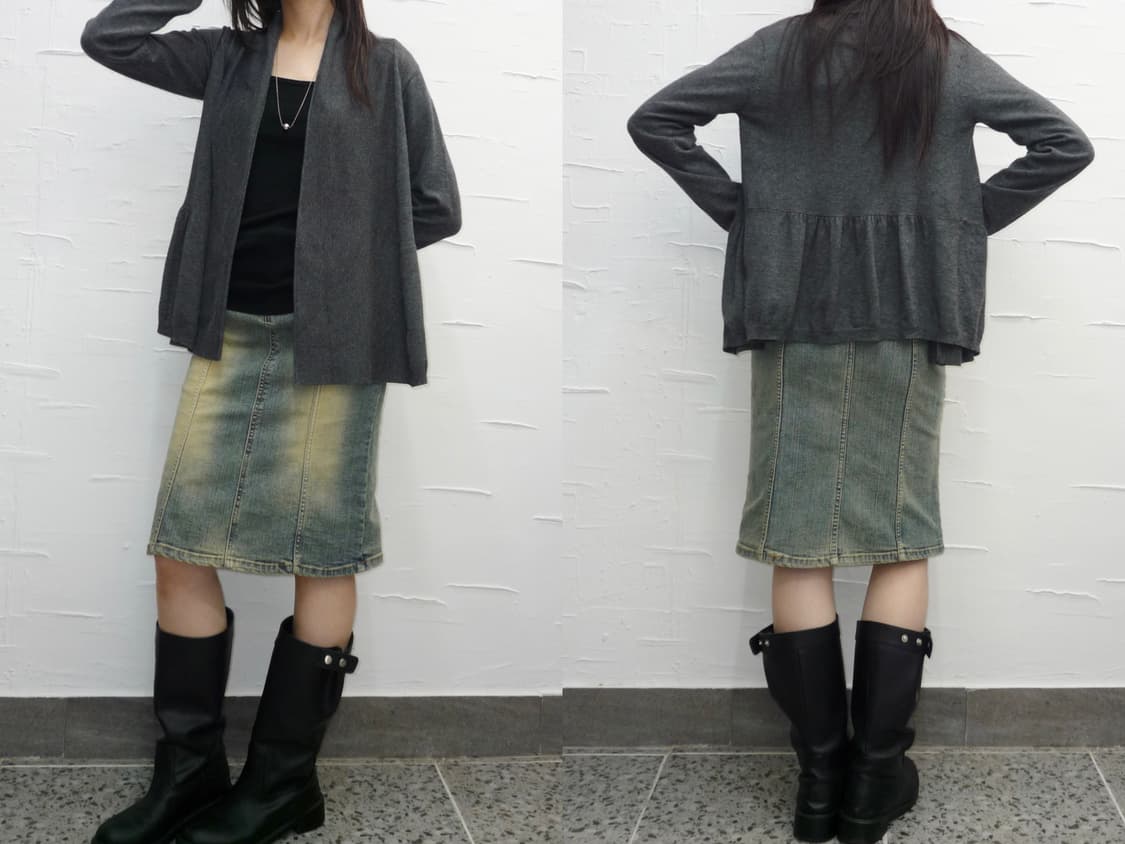 open flare grey cardigan 상품이미지1